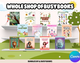 12-in-1 Kids' Busy Books Bundle: Coloring & Storybooks (Digital Download)