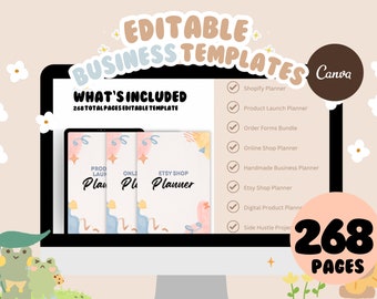 Business Planner Canva Bundle: Ultimate 8-in-1 Editable Template (268 Pages)