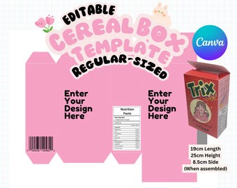 Editable Cereal Box Template: Custom Party Favor (Instant Download)
