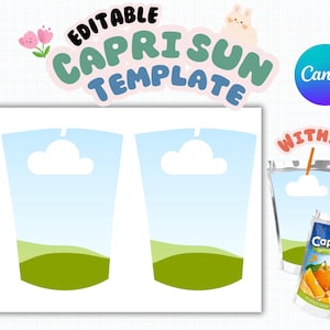 Editable Capri Sun, Capri Sun Template, Capri Sun Packaging Template, 8.5 x 11 sheet Instant Download, Printable