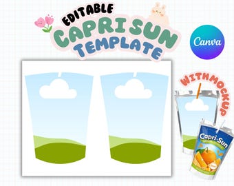 Editable Capri Sun Template: Party Favor Packaging (8.5 x 11" Printable)