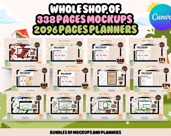 Mockup & Planner Bundle: 2434+ Editable Canva Templates (Digital Download)