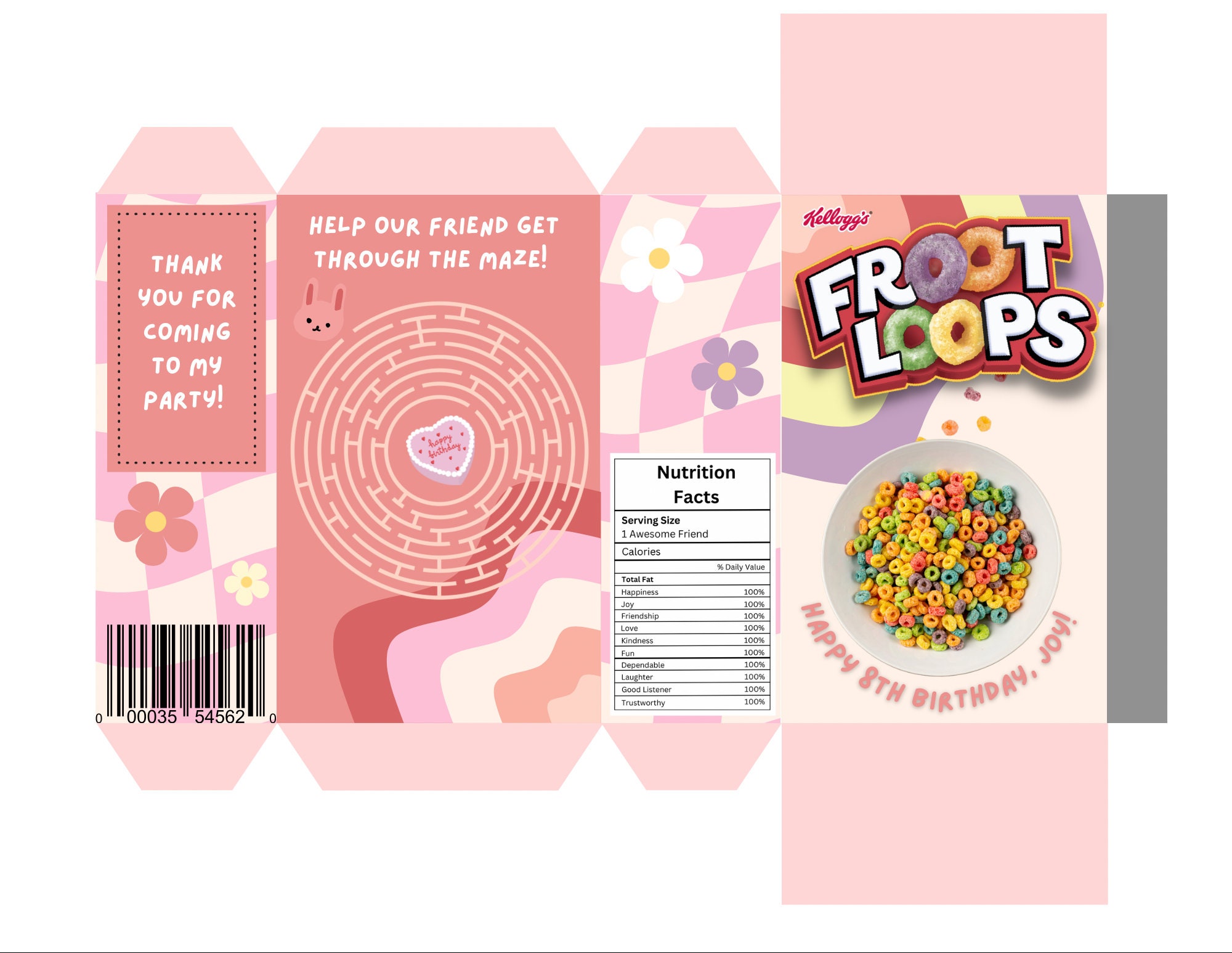 Editable Froot Loops Cereal Box, Fun Cereal Box Template, Kids Birthday Editable Froot Loops Cereal Box, Fun Cereal Box Template, Kids Birthday