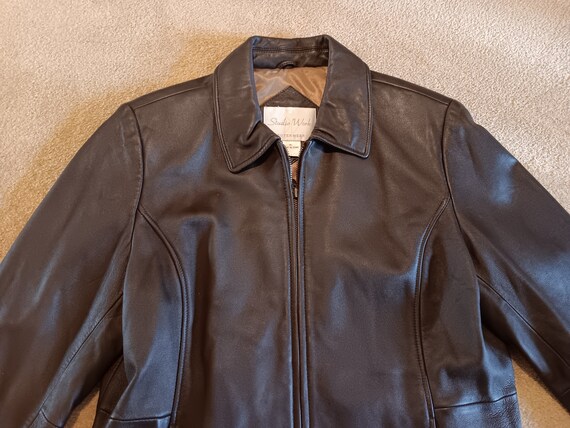 Vintage Studio Works Leather Women s Brown Leather Jacket Size XL