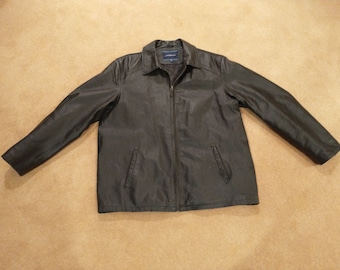 Vintage Croft and Barrow Men's Black Leather Jacket Size XL - Etsy