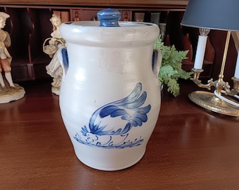 Rowe Pottery Works 1993 Crock/canister SET 3 Pc. Farm