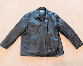 Vintage Croft and Barrow Men's Black Leather Jacket Size XL - Etsy