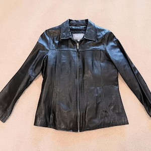 Vintage Wilson&#39;s Leather Women&#39;s Black Leather Jacket Size L