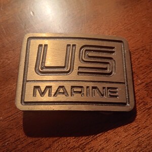 Vintage US Marine Brass Belt Buckle Dynabuckle Provo Utah