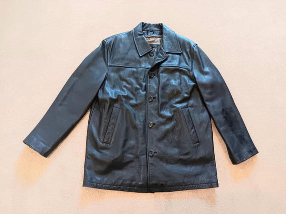 Vintage Walden Men's Black Leather Coat Size M - Etsy