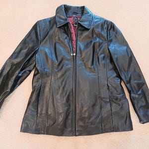 Vintage Wilson&#39;s Leather Women&#39;s Black Leather Jacket Size XL