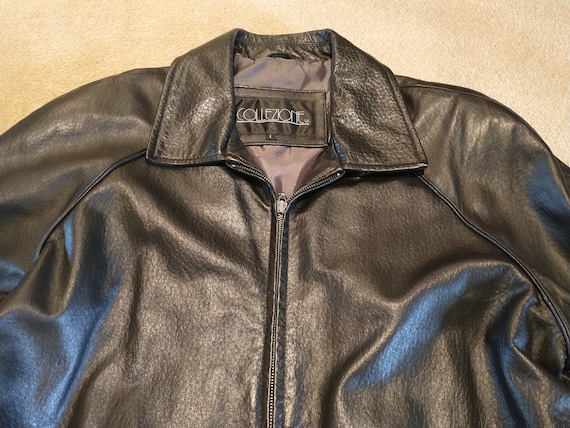 Vintage Collezione Men's Black Leather Light Bomb… - image 2