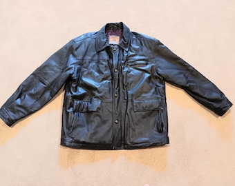 Vintage St John's Bay Men's Black Leather Coat Size 2XLT - Etsy