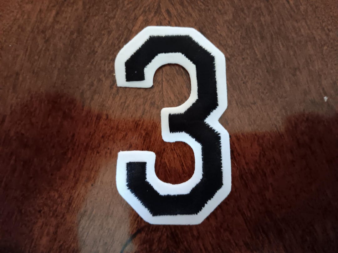Vintage Number 3 Patch Iron on Stick On - Etsy