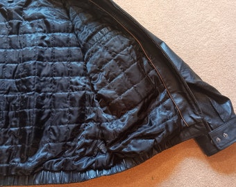 a*2様 stjohn'sbay leather bomber jkt old 1990s St Johns Bay Leather Bomber Jacket Size XL/2XL – Palmo