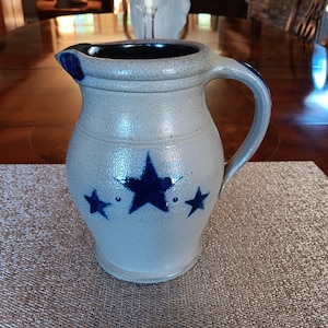 Vintage Rowe Pottery Works Pitcher Star Motif 1999