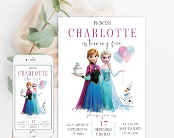 FROZEN Invitation Elsa Birthday Invitation Winter Snow Birthday Printable, Editable Instant Download Template Frozen Invite