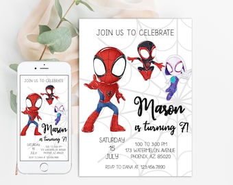 Spidey Invitation Spidey and his Amazing Friends Birthday Party Invite Spidey Birthday Invite Web Editable Template Instant Download Digital