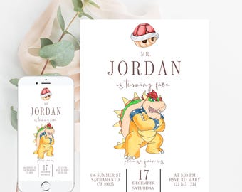 Super Mario Bowser Birthday Invitation | Digital Invite, mario bros invitation