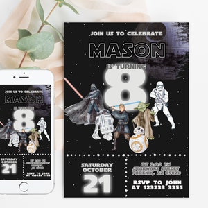 Star Wars Birthday Invitation, Star Wars Party, Star Wars Birthday, Self editable Star Wars Invitation