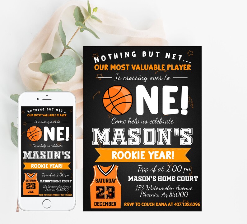 Basketball Birthday Invitation Template Printable, Basketball Birthday ...