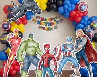 Party Decor Avengers  Decoration Indoor Outdoor Coroplast Corrugated Plastic Sign Home/Garden Decor Event Spiderman Iron man Hulk Thor