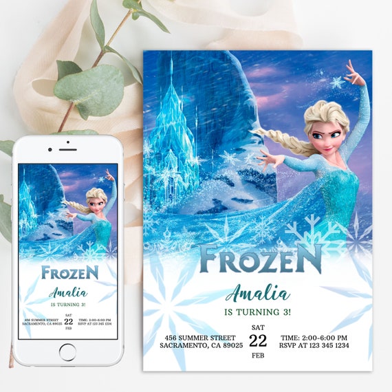 FROZEN Invitation Birthday Invitation Winter Snow Birthday Printable, Editable Instant Download Template Frozen Invite