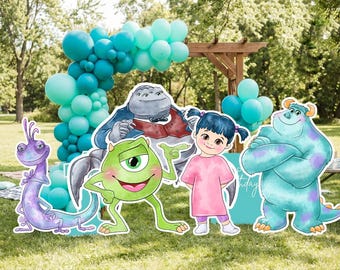 Party Decor Monster University Decoration Indoor Outdoor Coroplast Corrugated Plastic Sign Home Event Mike Sully Boo, Monster Inc Standy