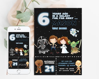 Star Wars Birthday Boy Invitation, Star Wars Party, Star Wars Birthday, Self editable Star Wars Invitation