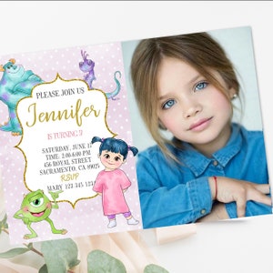 Monsters Kid Photo  Birthday Invitation template, Boy Monsters Birthday Invite, Girl Monsters Birthday, Summer