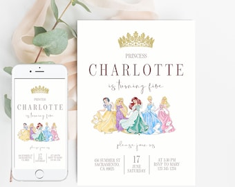 Little  Princess Birthday Invitation Girl Editable Template Custom Instant Download Digital or Printed