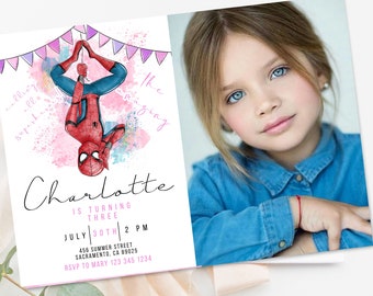 Spider man Invitation Birthday Party Invite Spidey Birthday Invite Web Editable Template Instant Download Digital