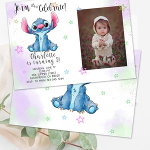 Stitch Birthday Invitation | Stitch Party | Stitch Party Invite | Beach party Invite | Birthday Baby Party Invite | Digital Invitation