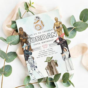 Star Wars druckbare Geburtstagseinladung, bearbeitbare Einladung, sofortiger Download, Wars-Einladung, Star einladen, Wars-Einladung, Darth Vader