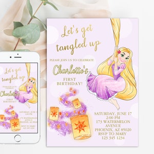 Tangled Birthday Invitation, Tangled Invitation, Tangled Invite, Tangled Birthday, Princesses