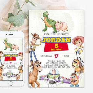 Toy Story Einladung, Toy Story Geburtstagseinladung, Toy Story animierte Einladung, Toy Story Karte Einladung, Toy Story 4 Party-Einladung