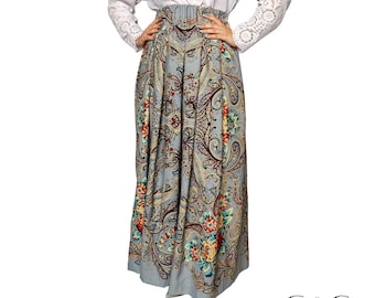 Polish folk,wool skirt,polish skirt,highlander skirt,flower skirt,skirt,gray skirt,regional,tradition,folklore,handmade,flowers