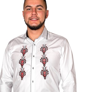 Polish folk,man shirt,embroidery shirt,highlander shirt,embroidery,folklore,regional,tradition,cotton,gray,white,handmade