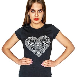 Polish folk embroidery T-shirt, highlander T-shirt,embroidery T-shirt , folklore,black,T-shirt,cotton,handmade,regional,cotton shirt