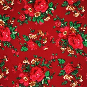 Polish folk fabric, highlander flower pattern, folklore, highlander folk pattern, Cleo motif, floral pattern, climbing roses and leaves, folk fabric