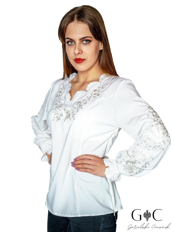 ORGUE オルグ Flower embroidery blouse Flower embroidery blouse