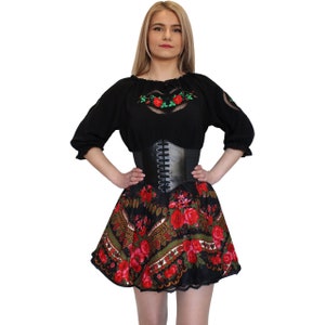 Traditional polish folk skirt highlander &quot;CLEO&quot; tulle skirt,skirt,flower skirt,regional,tradition,folklore,handmade,flowers