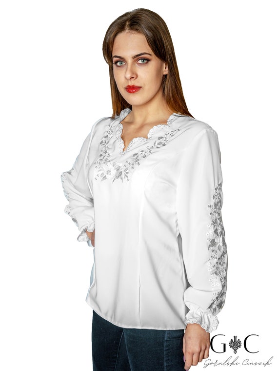 Polish Folk,woman Shirt,embroidery Blouse, Highlander Blouse