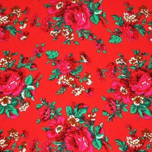 Polish folk fabric, highlander flower pattern, folklore, highlander folk pattern, Cleo motif, floral pattern, climbing roses and leaves, folk fabric
