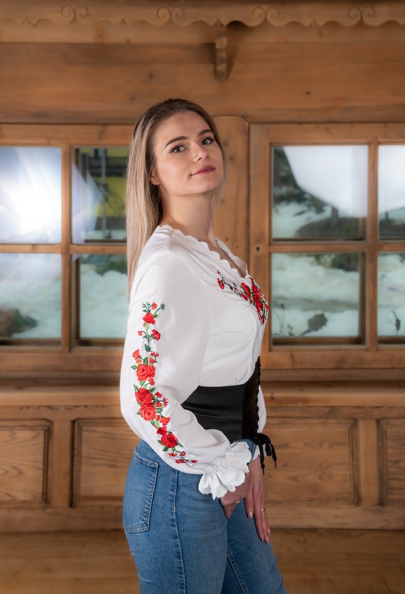 Polish Folk,woman Shirt,embroidery Blouse, Highlander Blouse