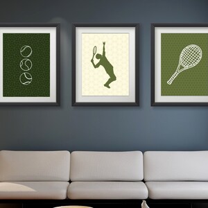 Tennis Prints Set of 3, Tennis Digital Art, Modern Art, Basic Design, Green Print, Tennis Posters, Tennis Art, Tennis Digital Download,
