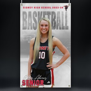 Printed Sports Banner | Personalized Team and Individual Banners | Senior Night | High School Sports | College Sports | Basketball Banner