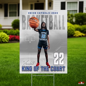 Printed Sports Yard Sign | Personalized Team and Individual Banners | Senior Night | High School Sports | College Sports | Basketball