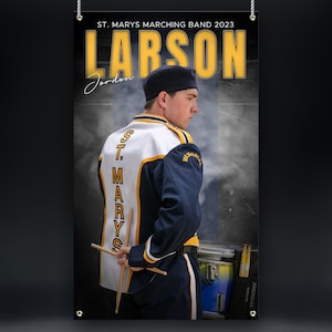 Printed  Sports Banner | Personalized Team and Individual Banners | Senior Night | High School Sports | College Sports | Marching Band