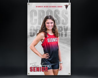 Printed Sports Banner | Personalized Team and Individual Banners | Senior Night | High School Sports | College Sports | Cross Country